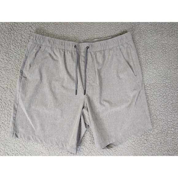 Eddie Bauer Pull-On Shorts Men XXL Gray Stretch UPF 50 Quick Dry Woven Tech - Picture 1 of 12